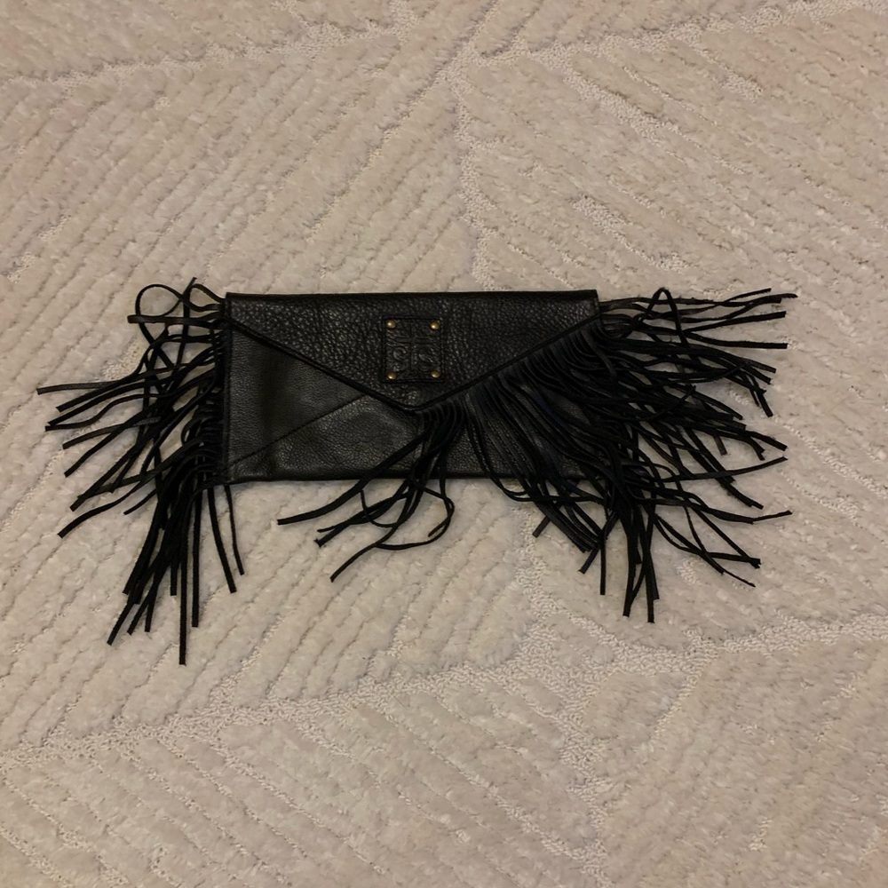 STS Leather Fringe Clutch